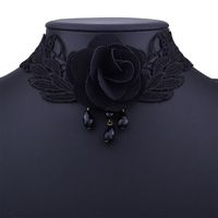 Heiß Verkaufte Gotische Palast Retro-stil Spitze Hohle Halskette Rose Kurze Bündel Hals Halskette sku image 2
