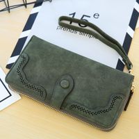 Brieftasche Damen Lange Neue Koreanische Version Des Einfachen Matten Leders Große Kapazität 20% Reiß Verschluss Clutch Tasche Brieftasche sku image 1