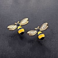 Mode Nouveau Simple Exquis Petite Abeille Oreille Goujons Diamond Drop Huile Gouttes Pour Les Oreilles Boucles D'oreilles En Gros 820516 sku image 1