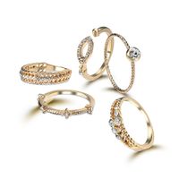 Modisches Neues Galvani Siertes 18k Offenes Gelenk Ring Set Kombination Europäischer Und Amerikanischer Stil Diamant Ring Frauen Fabrik Direkt Vertrieb sku image 1