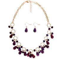 Occident And The United States Glass  Necklace (purple)  Nhct0104-purple sku image 3
