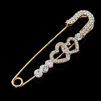 Vintage Diamond Brooch Rhinestone Heart Pin sku image 1