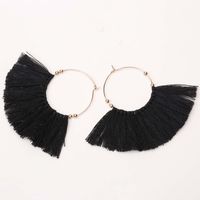 Europe Et En Amérique Croix Frontière Ornement Vintage Style Ethnique Haute Profil De Mode Boucles D'oreilles Perle De Cuivre Ventilateur En Forme De Fil De Coton Gland Boucles D'oreilles Pour Les Femmes sku image 1