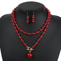 Occident And The United States Beads  Necklace Set (dark Red)  Nhct0061-dark Red sku image 1