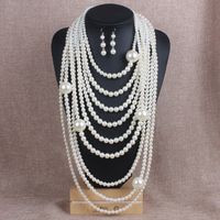 Europäische Und Amerikanische Mode Übertriebene Mehr Schicht Ige Perlenkette Set Lange Pullover Kette Schmuck Großhandel 6050 sku image 1