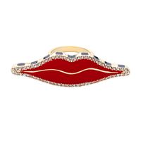 Personal Isierter Kreativer Ring, Damen Legierung, Tropf Öl, Diamant, Roter Lippen Ring, Vielseitiges Temperament, Europäischer Und Amerikanischer Retro-schmuck sku image 1