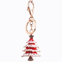 Boutique Weihnachts Geschenke Weihnachts Baum Kreative Schlüssel Anhänger Auto Anhänger Strass Taschen Ornamente Koreanische Metall Förderung sku image 1