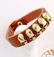 Européen Et Américain Exportation Du Commerce Extérieur Bijoux Punk En Cuir Crâne Bracelet Yiwu Accessoires En Gros Bovins En Cuir Bracelet sku image 6