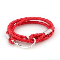 Europe And The United States Artificial Leather Plating Bracelet (black + Red)  Nhpk0894 sku image 1