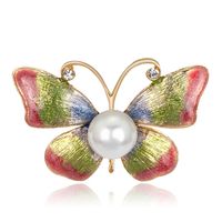 Japan Und Südkorea Hundert Adlige Schmetterlings Brosche Mode Perle Farbe Tropföl Corsage Damen Accessoires Hersteller Großhandel sku image 1