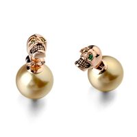 Europäische Und Amerikanische Beliebte Persönlichkeit Ohrringe Piraten Schädel Dual-use-ohrringe Doppelseitige Perlen Ohrringe 125633 sku image 3