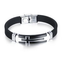Personal Isierte Retro Einfache Cross Herren Armband Koreanische Mode Trend Ige Herren Silikon Armband Großhandel sku image 1