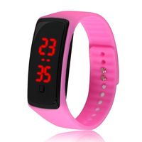 Sports Solid Color Horseshoe Buckle Electronic Kids Watches sku image 10