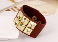 Occident Leatherette Geometric Bracelet ( Black ) Nhpk0256-black sku image 4