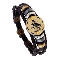 Grenz Überschreiten Der Schmuck Perlen 12 Sternbild Rindsleder Armband Personal Isierte Geburtstags Geschenk Gewebt Einstellbares Trend Leder Armband sku image 10