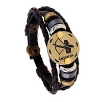 Grenz Überschreiten Der Schmuck Perlen 12 Sternbild Rindsleder Armband Personal Isierte Geburtstags Geschenk Gewebt Einstellbares Trend Leder Armband sku image 11