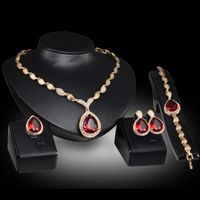 Occident Alloy Drill Set Earring + Necklace + Bracelet Nhxs0790 sku image 1