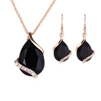 Occident Alloy Drill Set Earring + Necklace Nhxs0620 sku image 1