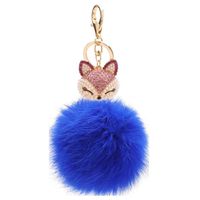 Fashion Alloy + Rabbit Fur Ball Keychain ( 8-blue Jeans ) Nhmm0338 sku image 3