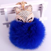 Fashion Alloy + Rabbit Fur Ball Keychain ( 8-blue Jeans ) Nhmm0338 sku image 19