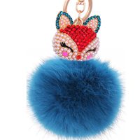 Fashion Alloy + Rabbit Fur Ball Keychain ( 8-blue Jeans ) Nhmm0338 sku image 29