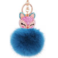 Fashion Alloy + Rabbit Fur Ball Keychain ( 8-blue Jeans ) Nhmm0338 sku image 31