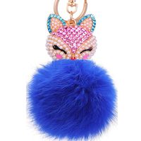 Fashion Alloy + Rabbit Fur Ball Keychain ( 8-blue Jeans ) Nhmm0338 sku image 32
