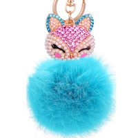 Fashion Alloy + Rabbit Fur Ball Keychain ( 8-blue Jeans ) Nhmm0338 sku image 33