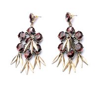 Occident Alloy Drill Set Earring ( Red Wine ) Nhqd2278 sku image 2