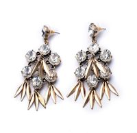 Occident Alloy Drill Set Earring ( Red Wine ) Nhqd2278 sku image 3