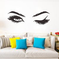 Pegatinas De Pared Nuevas Fanqi Belleza Sexy Ojos Abiertos Cerrar Ojos Pestañas Hermosas Pegatinas De Vinilo Letras Fx2039 main image 1