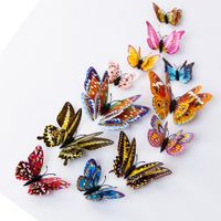 New12 Luminous Three-dimensional Double-layer 3d Butterfly Wall Stickers main image 1