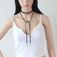 Simple Fashion Strap Korean Velvet Long Bow Necklace Clavicle Chain Wholesale Hot Sale main image 5