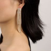 Fashion S925 Silver Needle Long Tassel Rhinestone Earrings For Women main image 1