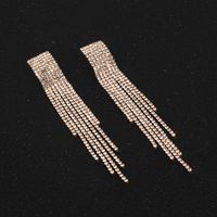 Fashion S925 Silver Needle Long Tassel Rhinestone Earrings For Women main image 3