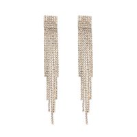 Fashion S925 Silver Needle Long Tassel Rhinestone Earrings For Women main image 5