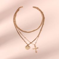 Fashion New Exaggerated Multi-element Cross Multi-layer Clavicle Chain Necklace main image 1
