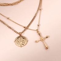 Fashion New Exaggerated Multi-element Cross Multi-layer Clavicle Chain Necklace main image 3