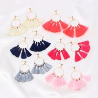 European And American Exaggerated Jewelry Fan-shaped Tassel Earrings Retro Beard Earrings  Popular Earrings main image 1