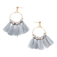 European And American Exaggerated Jewelry Fan-shaped Tassel Earrings Retro Beard Earrings  Popular Earrings main image 5