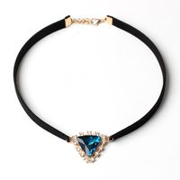 Kreativer Stil 2016 Originals Chmuck Koreanische Version Koreanischer Samt Dreieck Kristall Halskette Koreanischer Samt Gürtel Halskette main image 4
