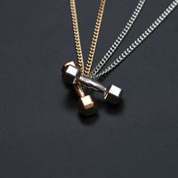 Hot-selling  Dumbbell Barbell Pendant Alloy  Necklace main image 4