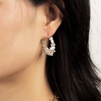 Korea S925 Silver Needle Natural White Crystal Exaggerated Earring For Women main image 3