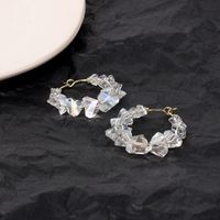 Korea S925 Silver Needle Natural White Crystal Exaggerated Earring For Women main image 5