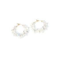 Korea S925 Silver Needle Natural White Crystal Exaggerated Earring For Women main image 6