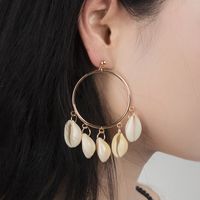 Summer New Natural Shell Exaggerated Geometric Big Circle Earrings main image 1