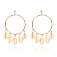 Summer New Natural Shell Exaggerated Geometric Big Circle Earrings main image 4