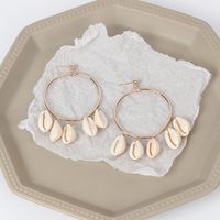 Summer New Natural Shell Exaggerated Geometric Big Circle Earrings main image 5