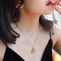 Hot Selling Fashion Floral Pearl Pendant Multi-layer Necklace main image 4