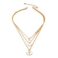 European Hip Hop Simple Style Personalized Three-layer Necklace Female Online Influencer Ins Hip Hop Street Snap Wafer Necklace Clavicle Chain Fashion main image 6